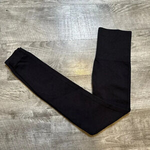 Spanx Black Leggings with Double Piping Stripe Down Side Size Small